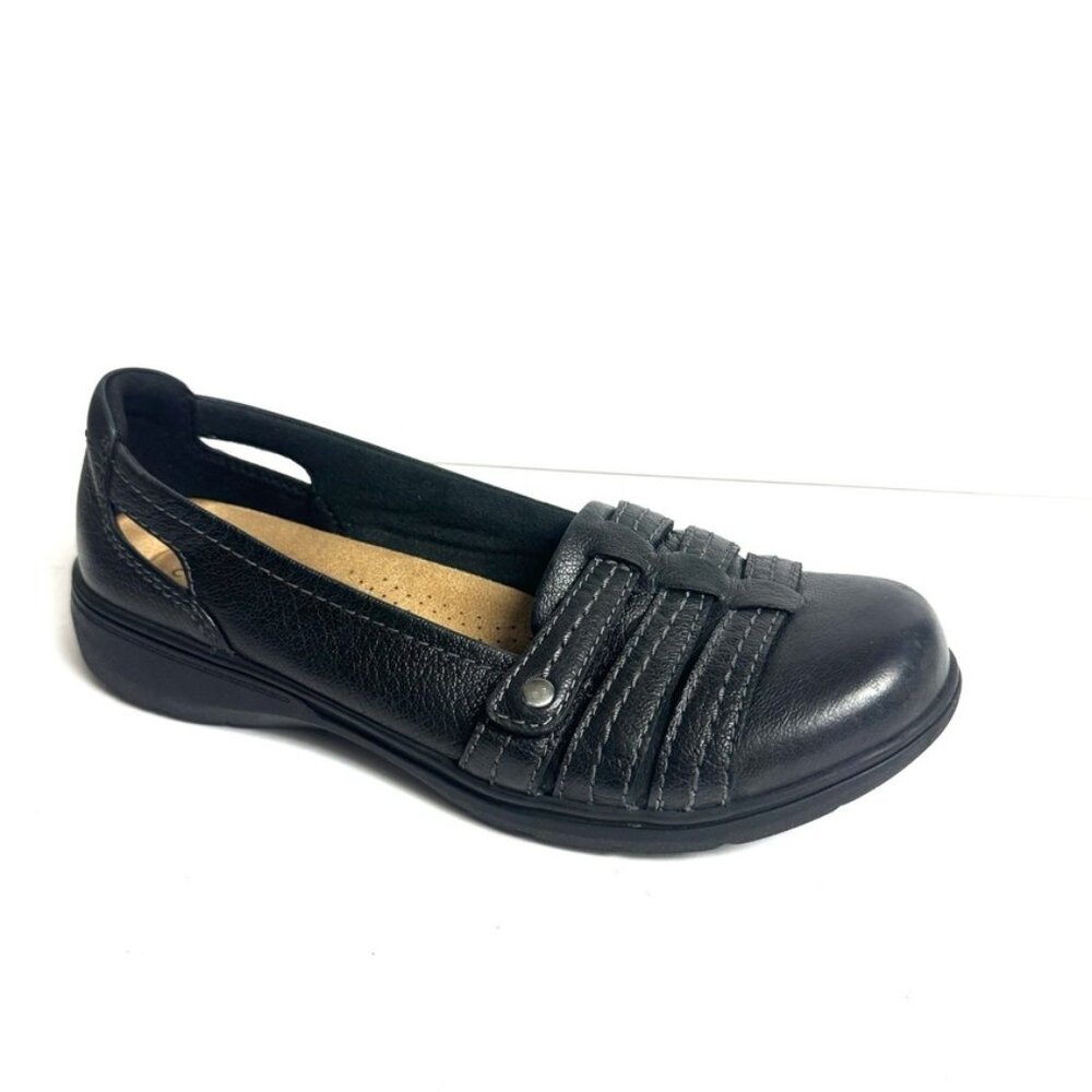Clarks Women's Carleigh Eliza Flat Black Size 8.5 M